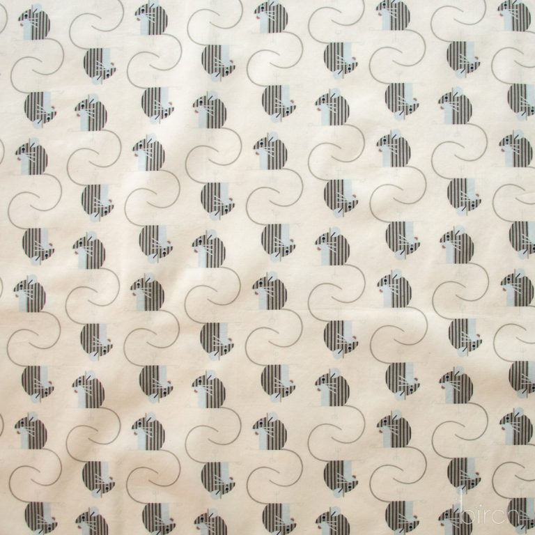 Field Mouse Cream, Charley Harper Woodland Wonder for Birch Organic Fabrics