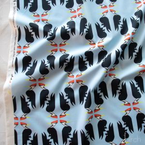 Woodpeckers Blue, Charley Harper Woodland Wonder for Birch Organic Fabrics