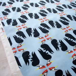 Woodpeckers Blue, Charley Harper Woodland Wonder for Birch Organic Fabrics