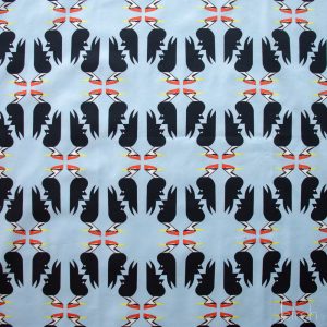 Woodpeckers Blue, Charley Harper Woodland Wonder for Birch Organic Fabrics
