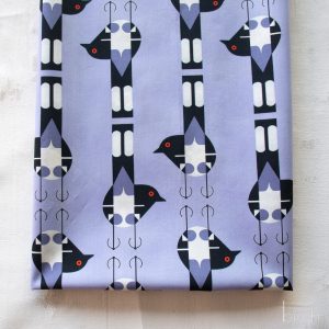 Spotted Tail Blackbird Lavender, Charley Harper Woodland Wonder for Birch Organic Fabrics