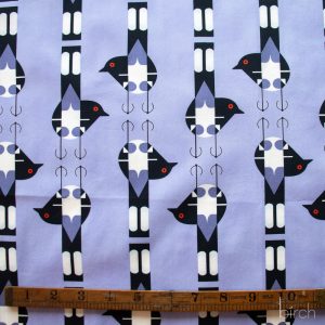 Spotted Tail Blackbird Lavender, Charley Harper Woodland Wonder for Birch Organic Fabrics