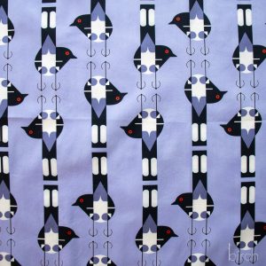 Spotted Tail Blackbird Lavender, Charley Harper Woodland Wonder for Birch Organic Fabrics