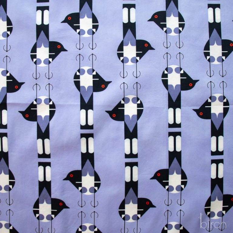 Spotted Tail Blackbird Lavender, Charley Harper Woodland Wonder for Birch Organic Fabrics
