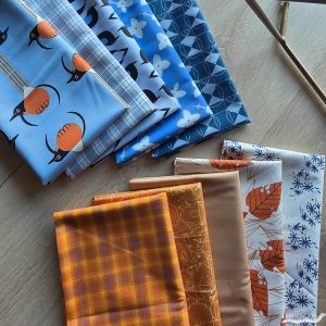 Collegiate Vibes Fabricworm Custom Bundle – Orange and Blue Quilting Cotton
